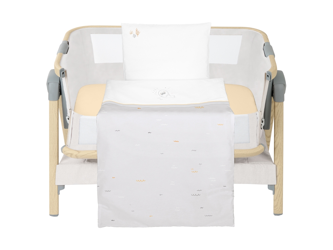 Juego de ropa de cama para cuna pequeña Kikkaboo Seally Me de 5 piezas