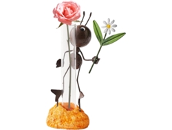 Estatua de hormiga con recipiente hidropónico para exteriores, fabricada en metal. Ideal para decorar jardines, balcones, etc. Slowmoose