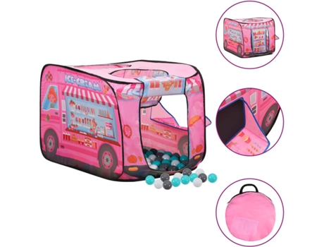 vidaXL Tienda de juegos para niños con 250 bolas rosa 70x112x70 cm