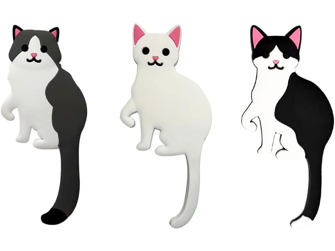 Paquete de 3 ganchos autoadhesivos para pared, ganchos para puerta de baño, diseño de animales adorables