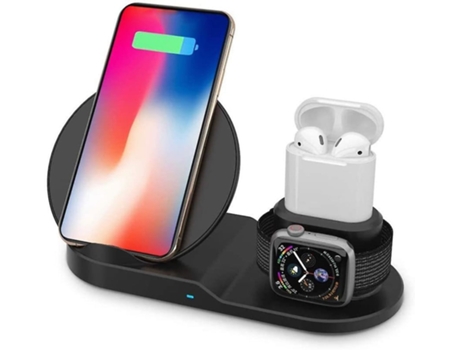 Cargador Sem Dock Station Qi para Apple, Samsung RADIODDITY Seda Negro