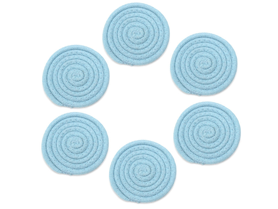 Juego de posavasos con aislamiento para el hogar, soporte para taza de té y cuenco, juego trenzado de cuerda de algodón de 6 piezas TRUYUETY