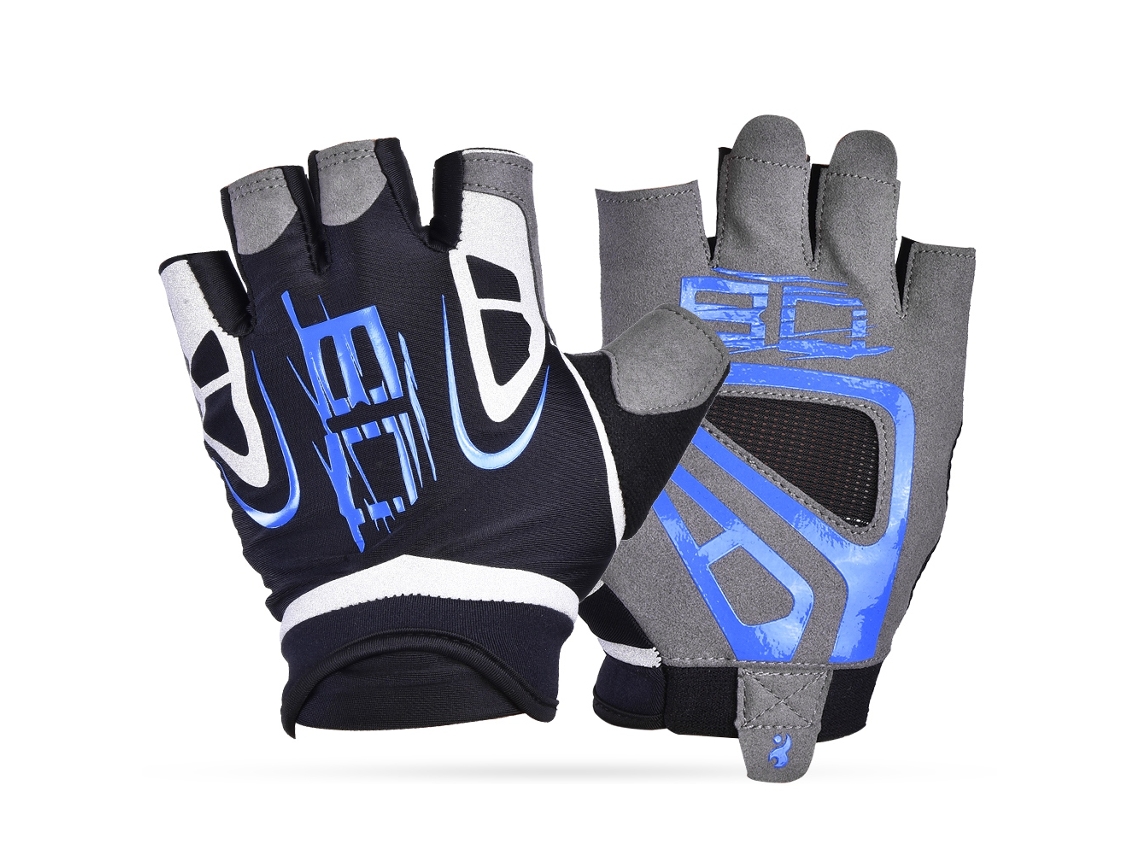 Guantes de medio dedo transpirables Boodun para hombre, par para deportes de interior, gimnasio, fitness (m)