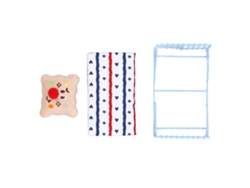 Cama Miniatura 1:12 De Metal Com Colchão De Esponja Padrões Cute Para Casinha De Bonecas
