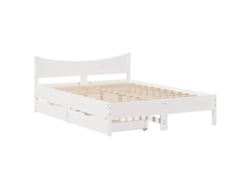 Maison Exclusive - Estructura De Cama Con Cajones Madera De Pino Blanca 140x200 Cm