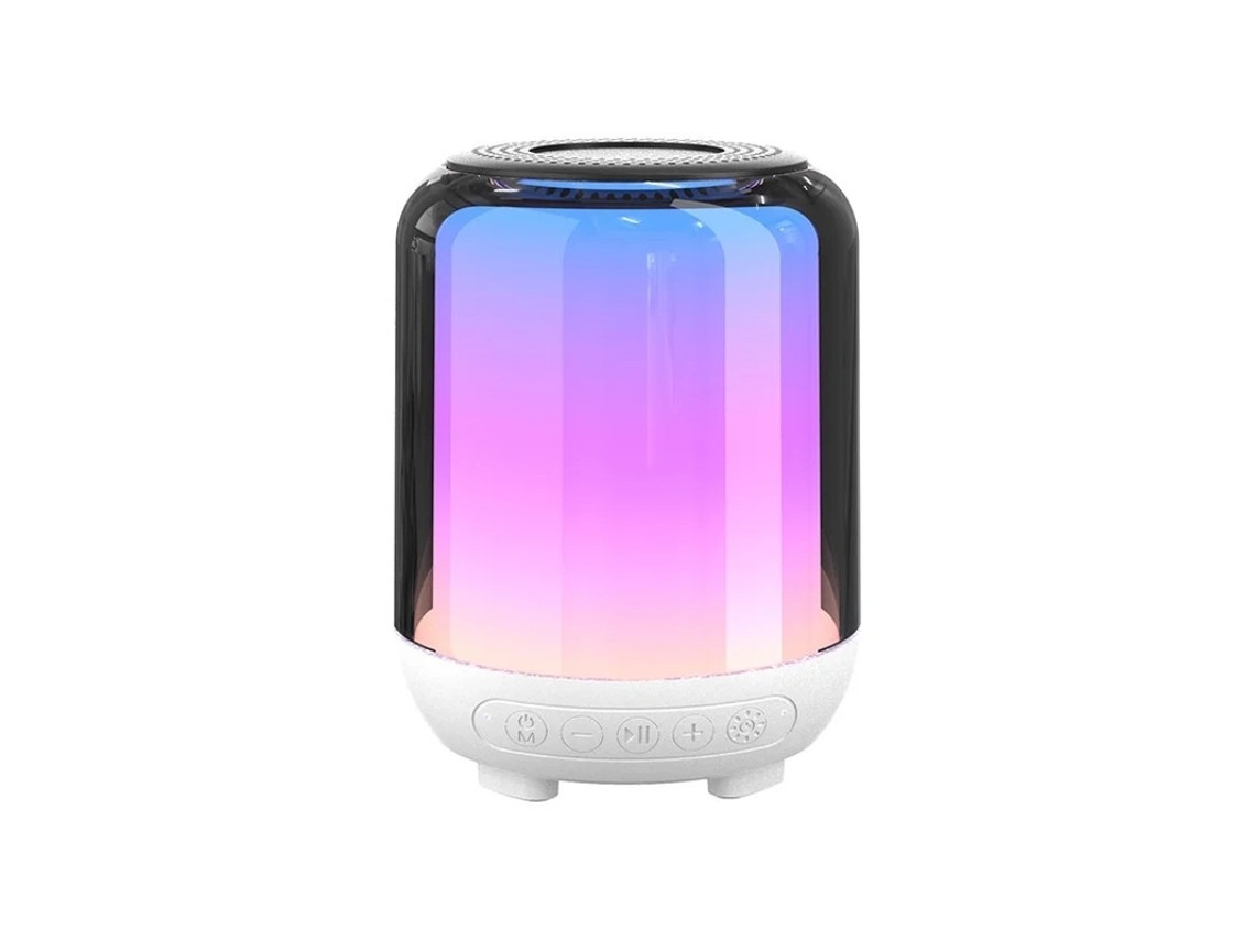 Altavoz inalámbrico Bluetooth 5.3 Hi-Fi con 20 sonidos para dormir, recargable, LED regulable y multicolor, blanco Yizhood