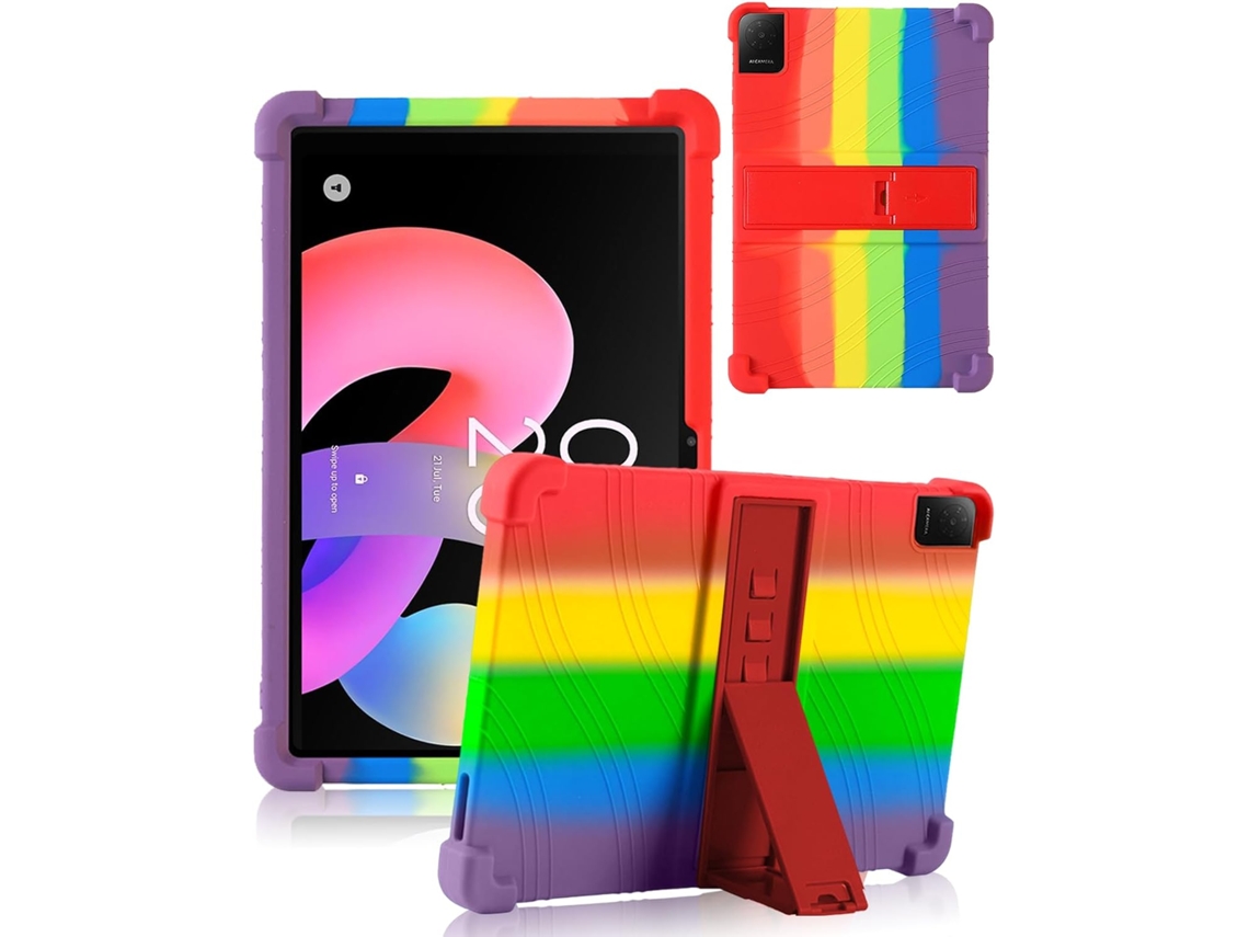 Funda a prueba de golpes para TCL Tab 10L Gen 3 10.1''8193a – Estilo ejecutivo, soporte de silicona arcoíris Hexinyigjly