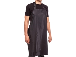 Delantal De Vinilo Negro De Goma Impermeable De 35 Pulgadas Para Lavavajillas, Laboratorio, Carnicería Y Peluquería Canina.