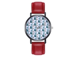 Relógio De Pulso Feminino De Quartzo Com Pulseira De Aço Cor Rosa Casual