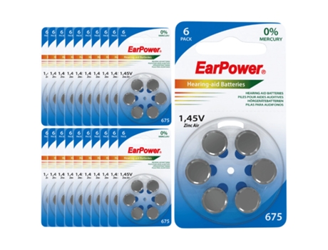 Pilas Para Audfonos Earpower A675 20 Inserciones