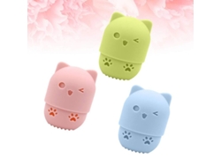 Estuche Portátil Reutilizable De 3 Piezas Para Esponjas De Maquillaje, Ideal Para Difuminar.