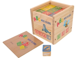 Bloques de madera con el alfabeto para el aprendizaje preescolar, bloques de aprendizaje con números CHABERLU