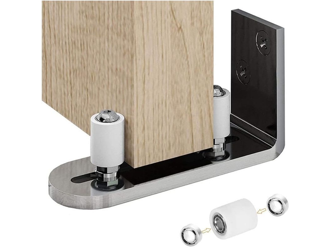 Guía Inferior Ajustable Para Puerta Deslizante De Madera, Acero Inoxidable, Plata