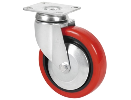 Rueda giratora placa 10bha100cp-ppia poliamix-poliur.rojo eje liso ALEX