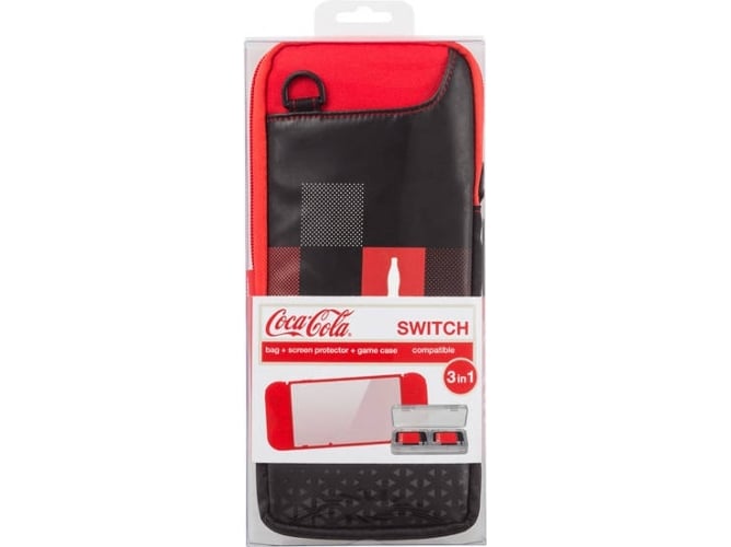 Conjunto Funda Nintendo Switch + Protetor de Pantalla + Caixa de Juegos INDECA Coca-Cola