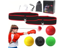 Pelota de reacción Mudg para boxeo con banda ajustable (dos asas, cuatro bolas de colores)