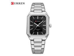 Reloj De Negocios Cuadrado Para Hombre (caja Blanca Con Detalles En Negro), Elegante Correa De Acero.