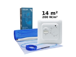 Kit de calefacción eléctrica por suelo radiante de 14 m², 200 W/m² Mst 1 termostato Grand Meyer