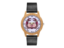 Reloj De Cuarzo Con Correa De Silicona Patrón Cangrejo Dial Redondo Unisex Casual Zhoulianfa (negro)