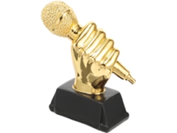 Trofeo de resina con forma de micrófono para concursos de canto para adultos, artículo decorativo de recuerdo.