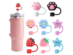 KOFIHETY 8 Unidades de Tapas para Pitillos de Silicona Reutilizables, Compatibles con Stanley 30 y 40 oz, Protectores para Vasos 10 mm
