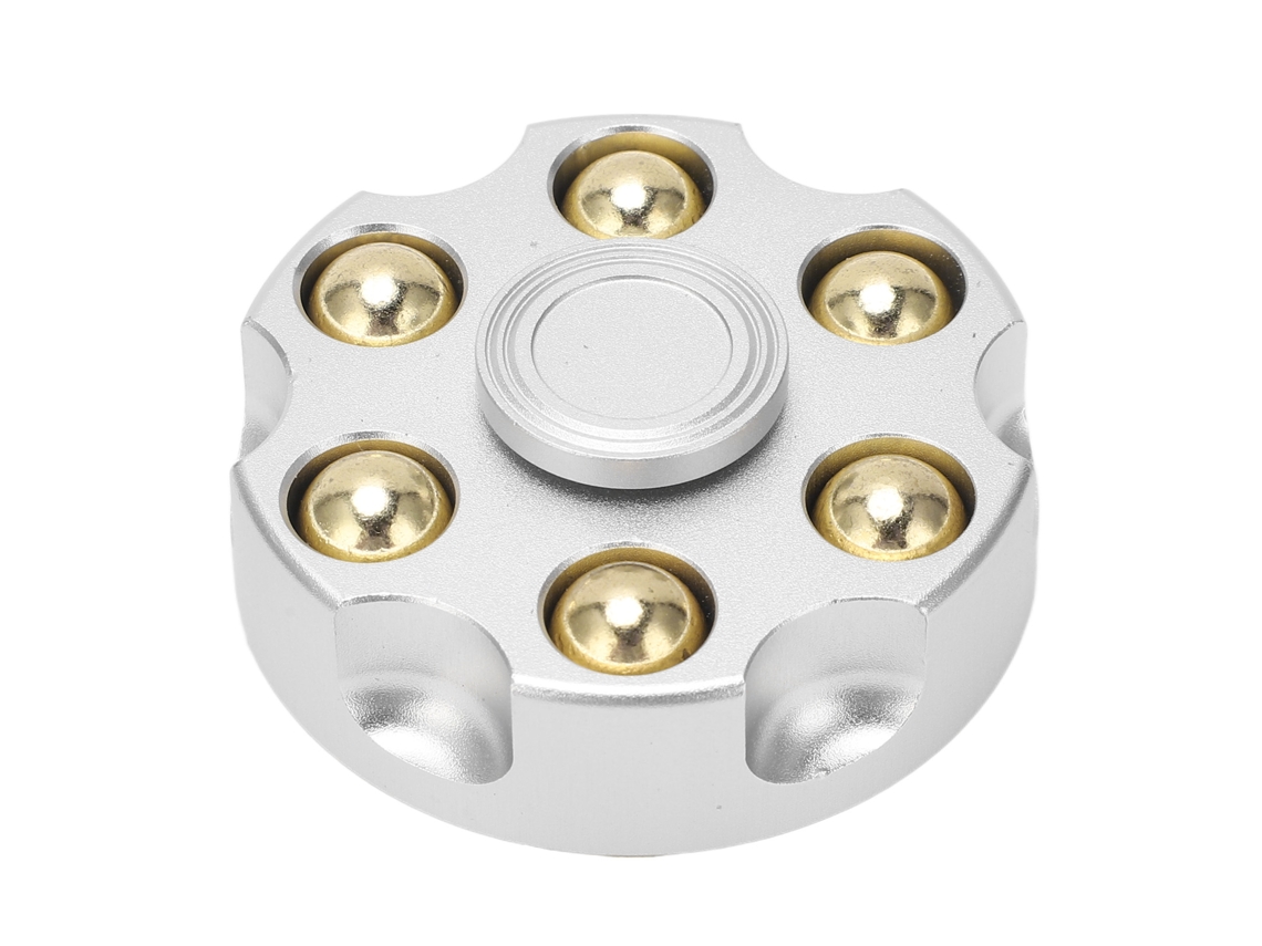 Ats-juguete Giratorio De Dedo Desmontable Para Aliviar El Estrés Juguete De Decompresión De Metal Para Hogar Y Oficina Plata