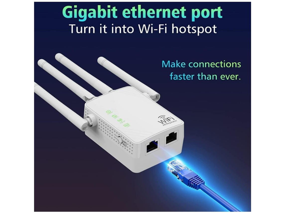 Amplificador de señal WiFi Extender de hasta 5000 pies cuadrados y