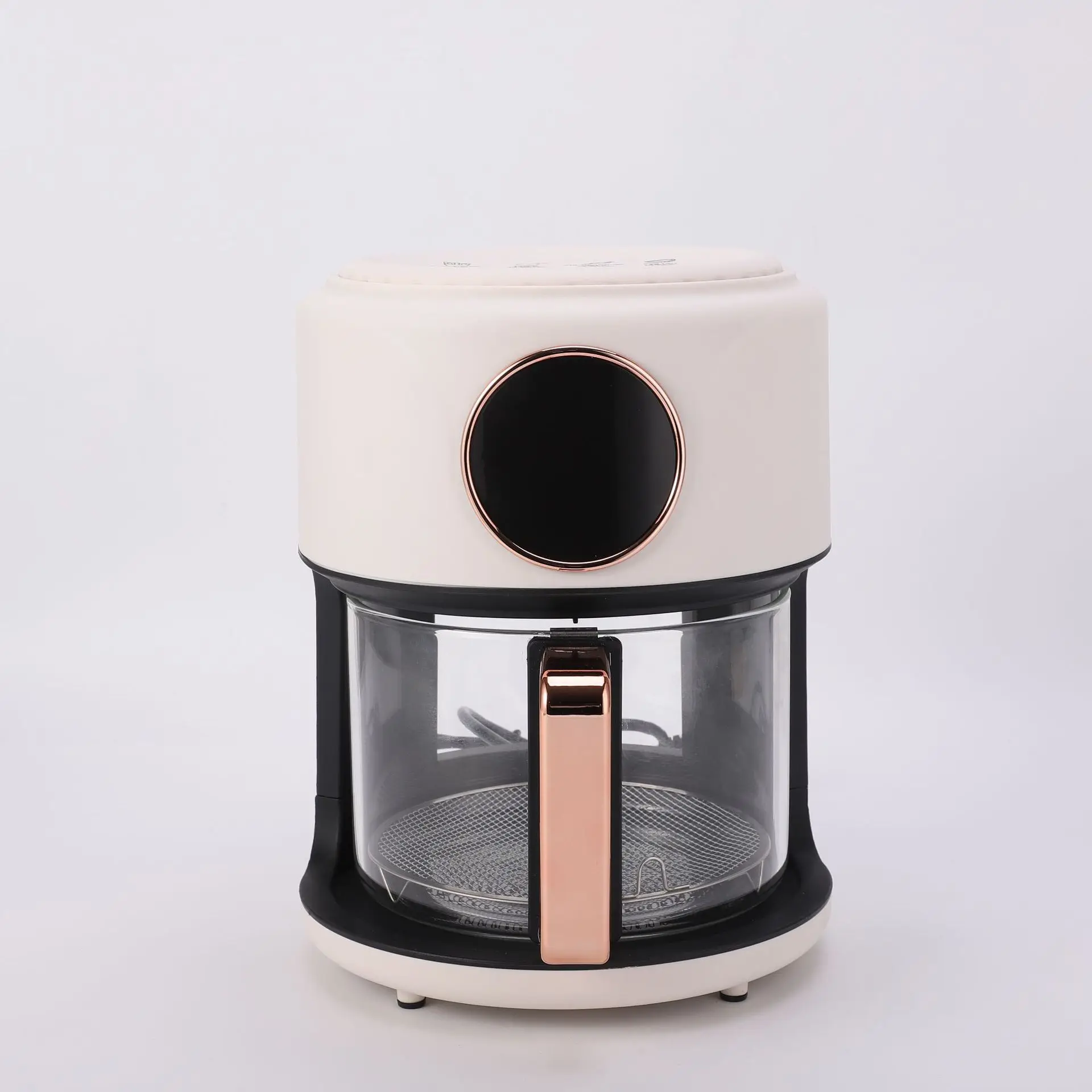 Freidora De Aire Multifuncional Sin Aceite Con Cristal Y Visión De 360° (blanca)
