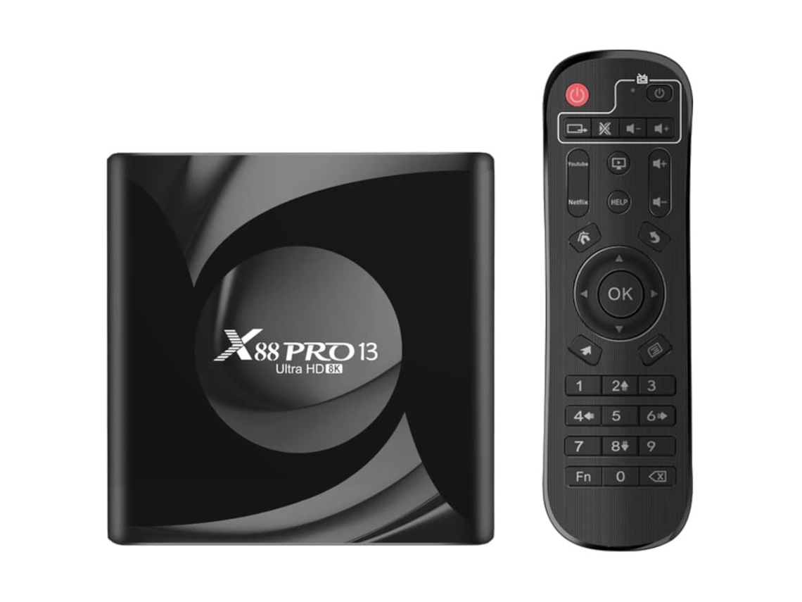 X88 Pro 13 4Gb/32Gb Sistema Inteligente Android 13 Negro – Android Tv Oem