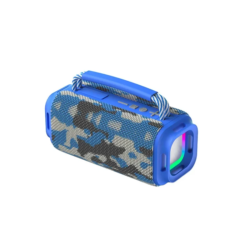 Altavoz Bluetooth (azul Camuflaje), Con Luces De Colores, Altavoces Duales, Resistencia Al Agua Ipx5 Y Batería De Larga Duración.