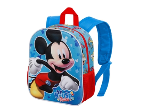 Mickey Mouse House Mochila 3D Pequeña, Azul