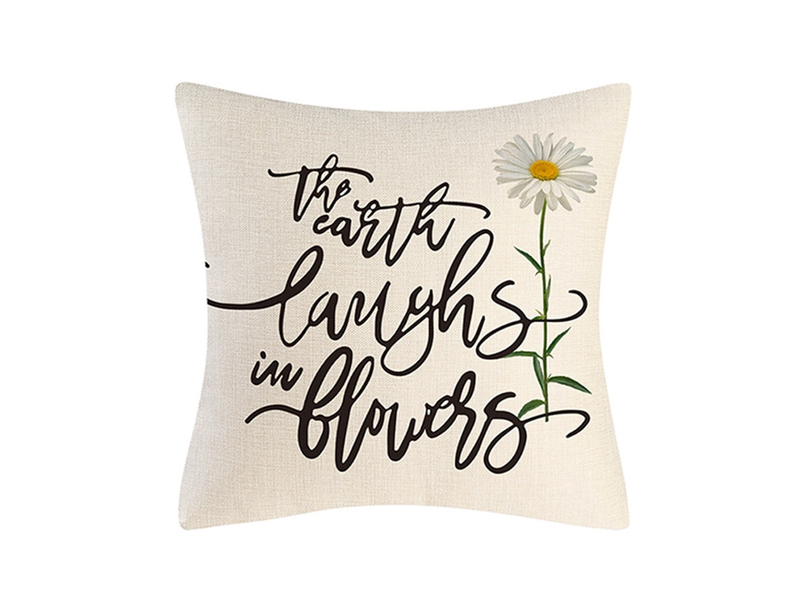 Funda De Almohada Con Diseño De Margaritas Y Girasoles Para Decoración Del Hogar
