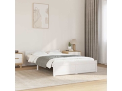 Estructura De Cama Sin Colchón Madera Maciza Blanco 120x190 Cm