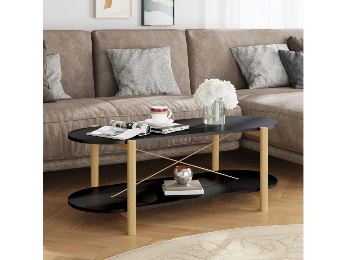 Mesa de Centro Apoyo 110X48X40 cm Derivados de Madera Negro