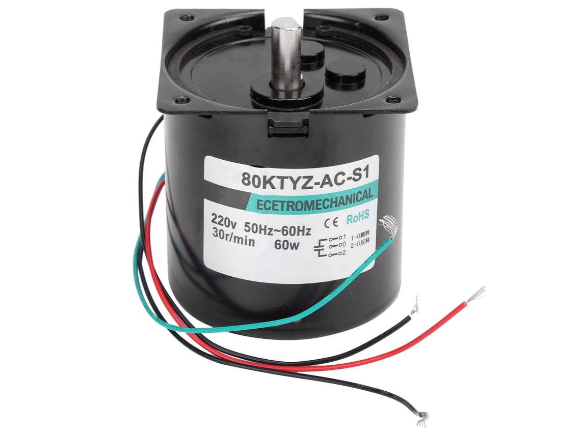 Motor Sincrónico De Ca 60w Con Soporte De Capacitancia, Baja Velocidad 30rpm, Alto Torque, Xd80ktyz, Ac220v, Cw/ccw
