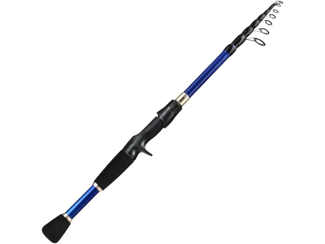 Caña De Pescar Telescópica Ultraligera Y Portátil Fibra Carbono Moldeada 1,8 A 2,4 M, Equipo Pesca Con Señu...