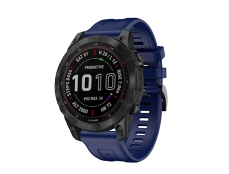 Correa de Silicona flexible con hebilla para Garmin Fenix 7/Fenix 6 Pro/5/Amazfit Falcon - azul medianoche