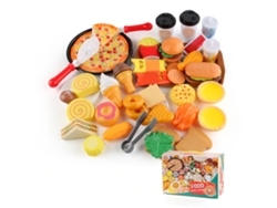 Juego De 56 Piezas De Comida Occidental Simulada De Juguete Para Niños Y Niñas.