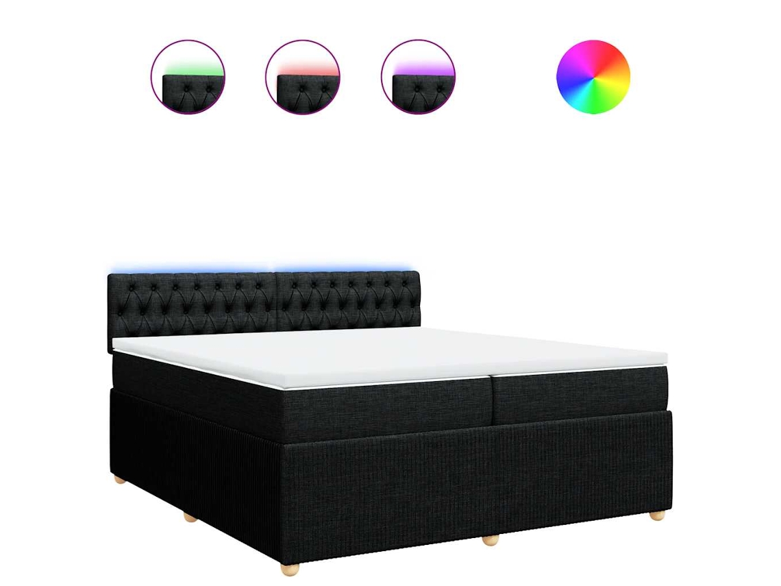 Maison Exclusive - Cama Box Spring Con Colchón Tela Negro 200x200 Cm