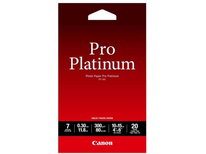 Papel Foto CANON PT-101 Pro 10x15cm 20 h