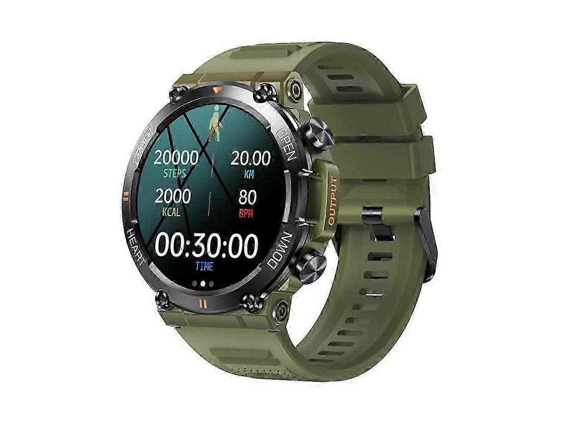 Reloj inteligente militar para hombre, resistente, con monitor de ritmo cardíaco y monitor de actividad física para bicicleta eléctrica (contesta y realiza llamadas)