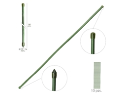 Tutor Varilla Bambú Plastificado Ø 12  - 14 mm x   180 cm (Paquete 10 Unidades) SATURNIA