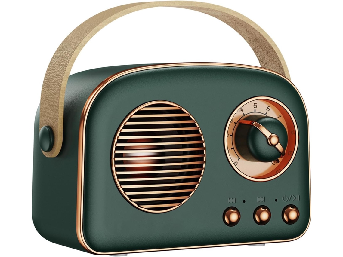 Gertiz - Altavoz Bluetooth retro para el hogar, subwoofer inalámbrico de alta calidad, compatible con Bluetooth, disco U, tarjeta TF y salida de audio, color verde oscuro.