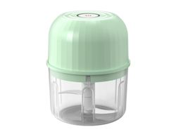 Picadora portátil de ajo y verduras, 260 ml, cuchilla de acero inoxidable, recargable por USB, color azul claro