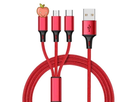 Cable Datos Núcleo Trenzado Estiramiento Carga Teléfono Móvil Rápida Marrón