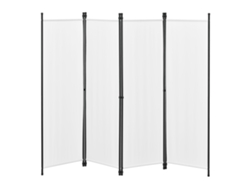 Biombo Separador de 4 Paneles Huesca 171 x 200 cm Blanco [EN.CASA]
