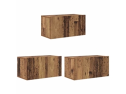 Juego de 3 muebles de TV marrones 60x30x30 cm MAISON EXCLUSIVE