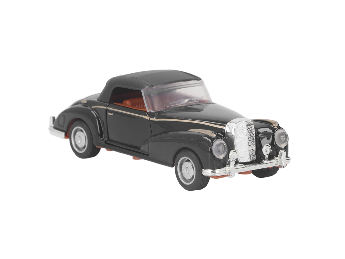 Modelo De Coche Vintage De Metal Con Retroceso, Sonido Y Luz, Juguete Clásico Para Niños, Decoración Y Colección Negro