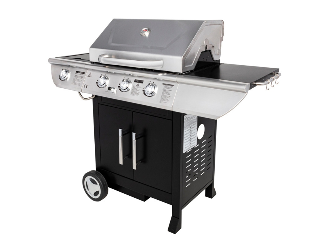 Barbacoa de gas Baltimore de 3 quemadores y 10,5 kW con placa calefactora Somagic