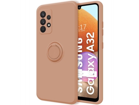 Carcasa Samsung Galaxy A32 4G TUMUNDOSMARTPHONE Silicona Líquida con Anillo Rosa